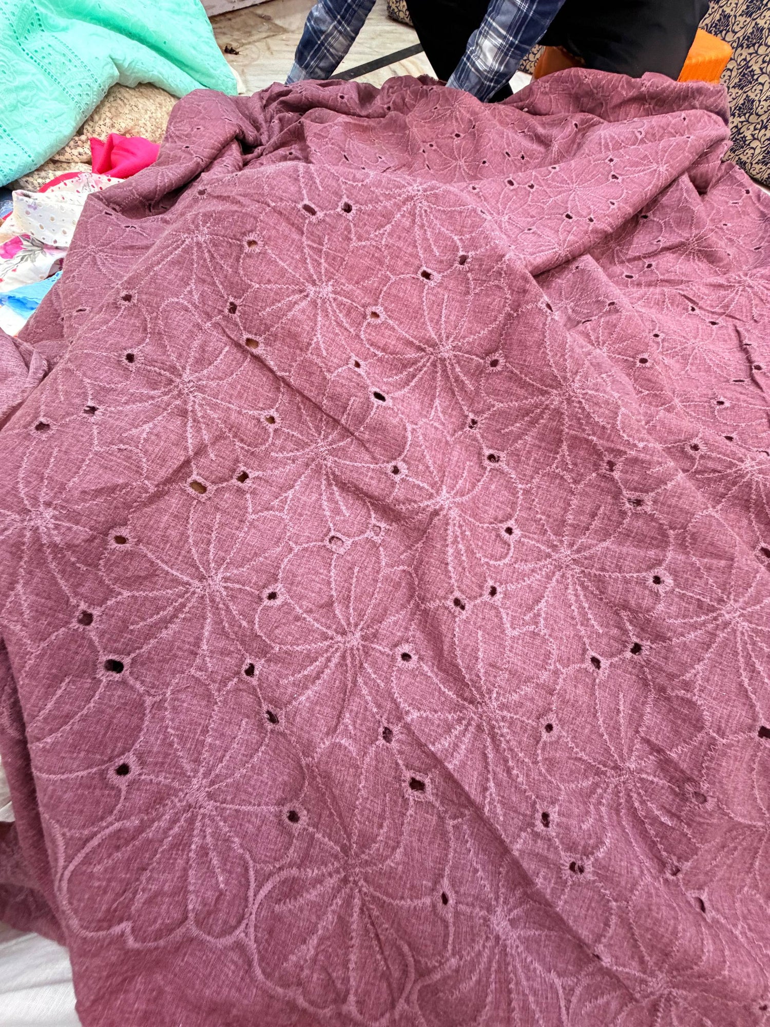 Most Premium Pure Hakuba Chikankari Cotton Fabric (Big WIDTH!!)