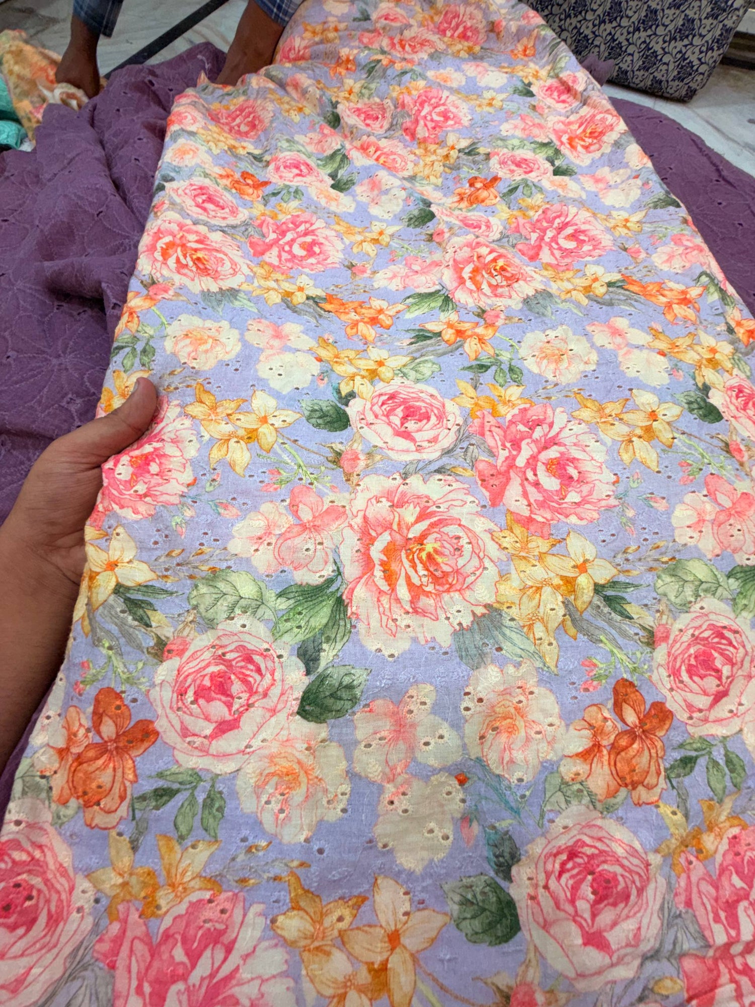 Most Premium Pure Hakuba Chikankari Cotton Fabric (Big WIDTH!!)