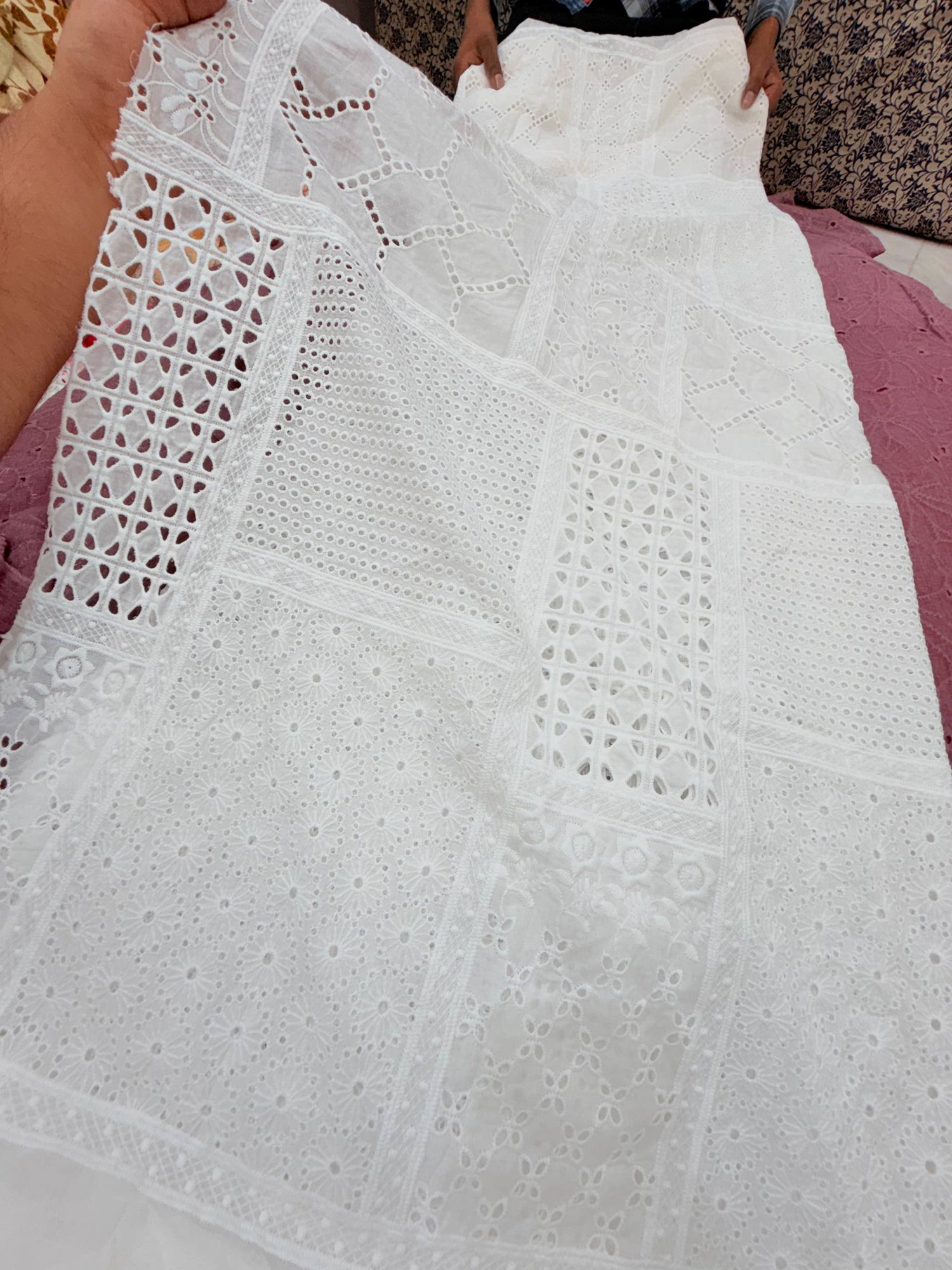 Most Premium Pure Hakuba Chikankari Cotton Fabric (Big WIDTH!!)