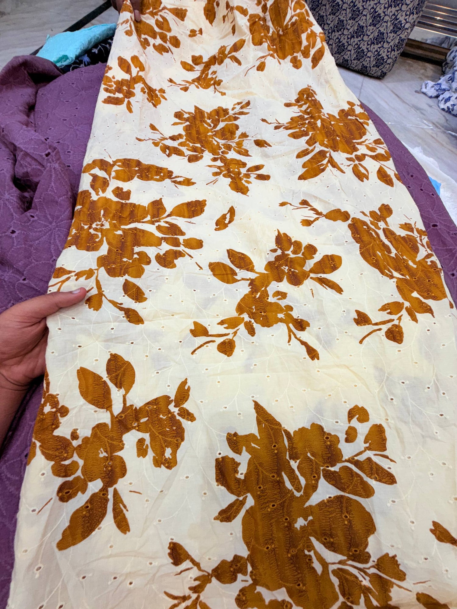 Most Premium Pure Hakuba Chikankari Cotton Fabric (Big WIDTH!!)