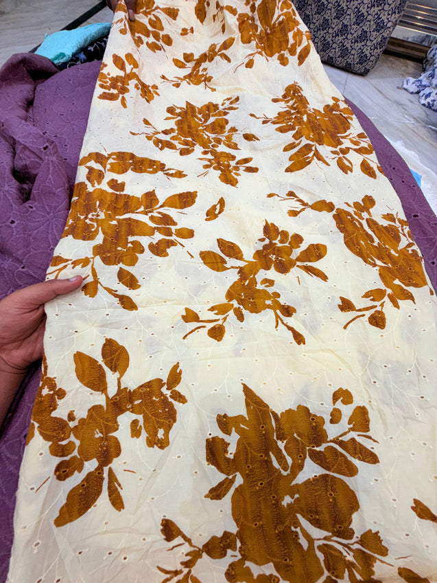 Most Premium Pure Hakuba Chikankari Cotton Fabric (Big WIDTH!!)