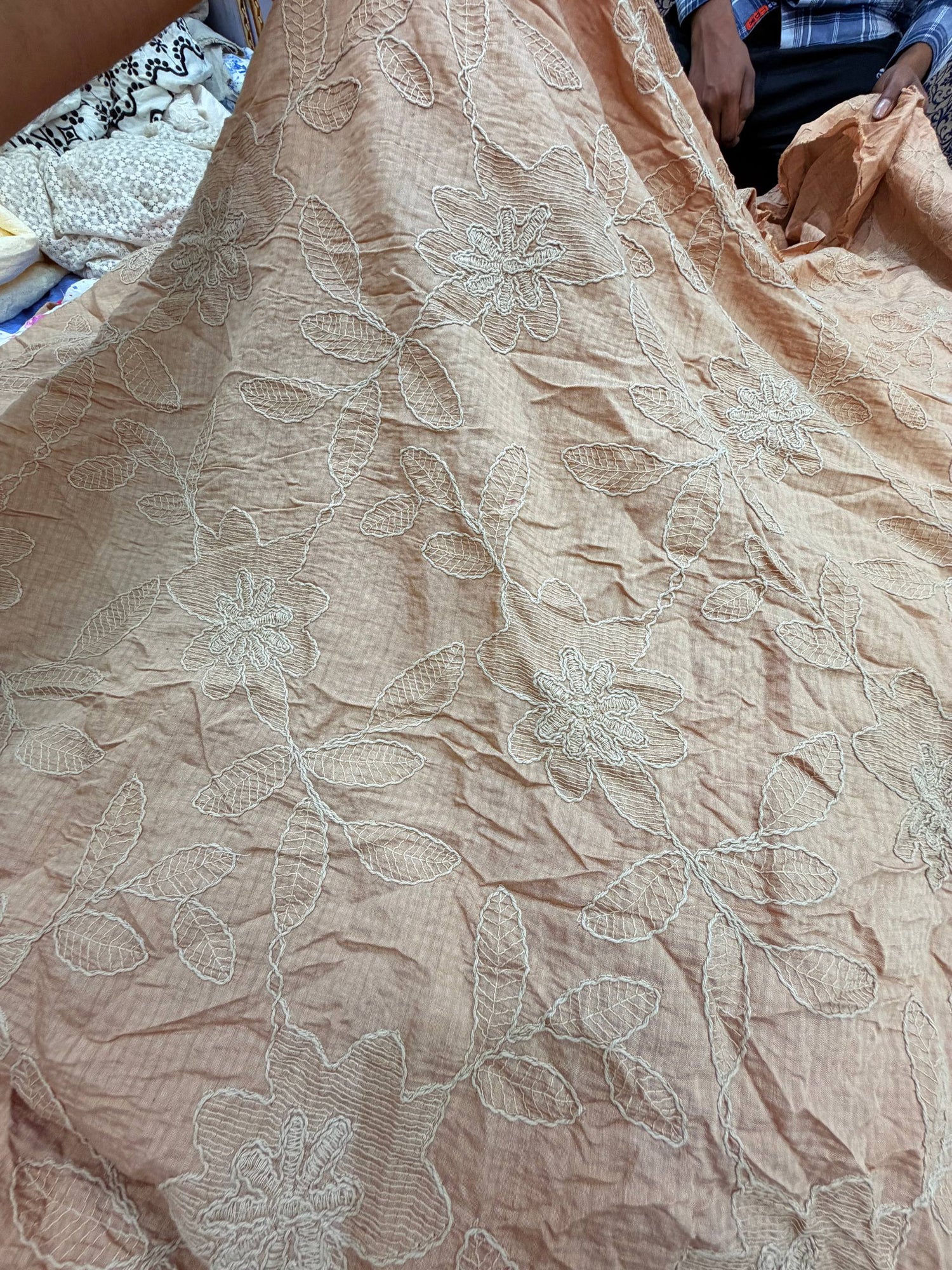 Most Premium Pure Hakuba Chikankari Cotton Fabric (Big WIDTH!!)