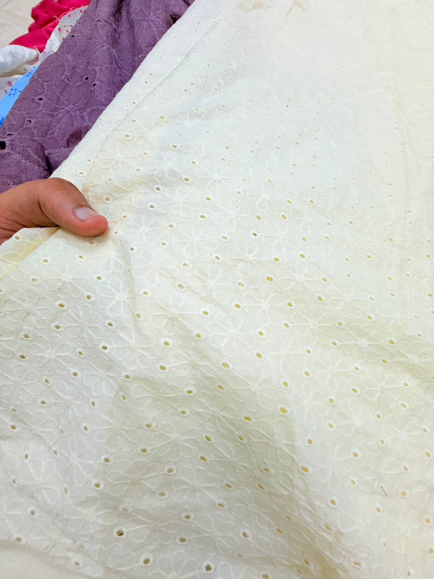 Most Premium Pure Hakuba Chikankari Cotton Fabric (Big WIDTH!!)