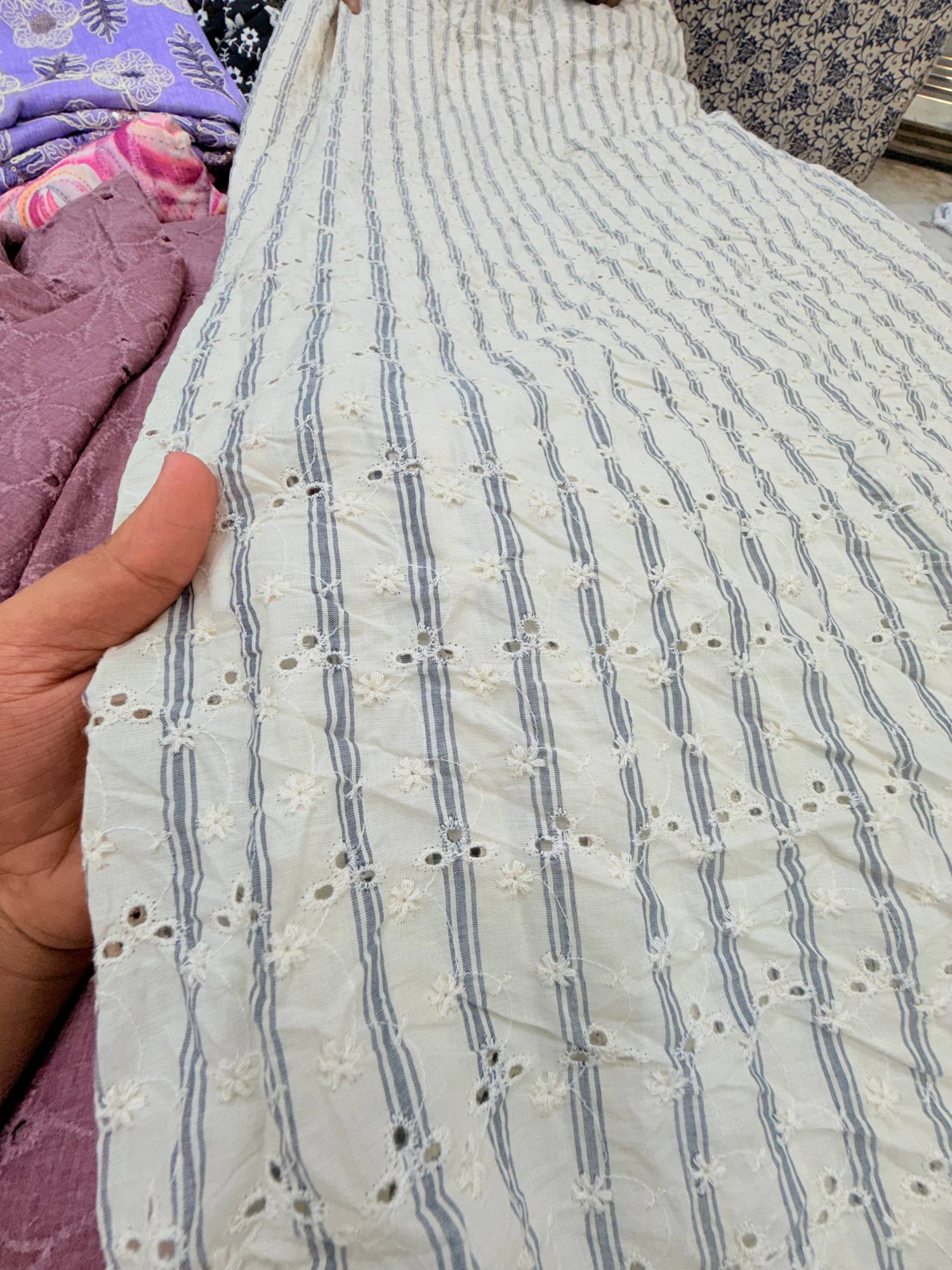 Most Premium Pure Hakuba Chikankari Cotton Fabric (Big WIDTH!!)