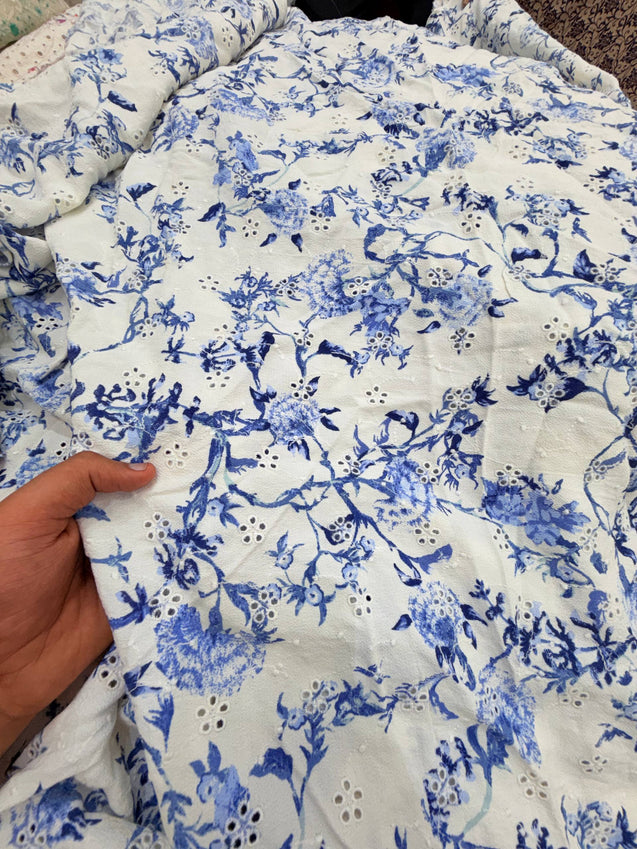 Most Premium Pure Hakuba Chikankari Cotton Fabric (Big WIDTH!!)