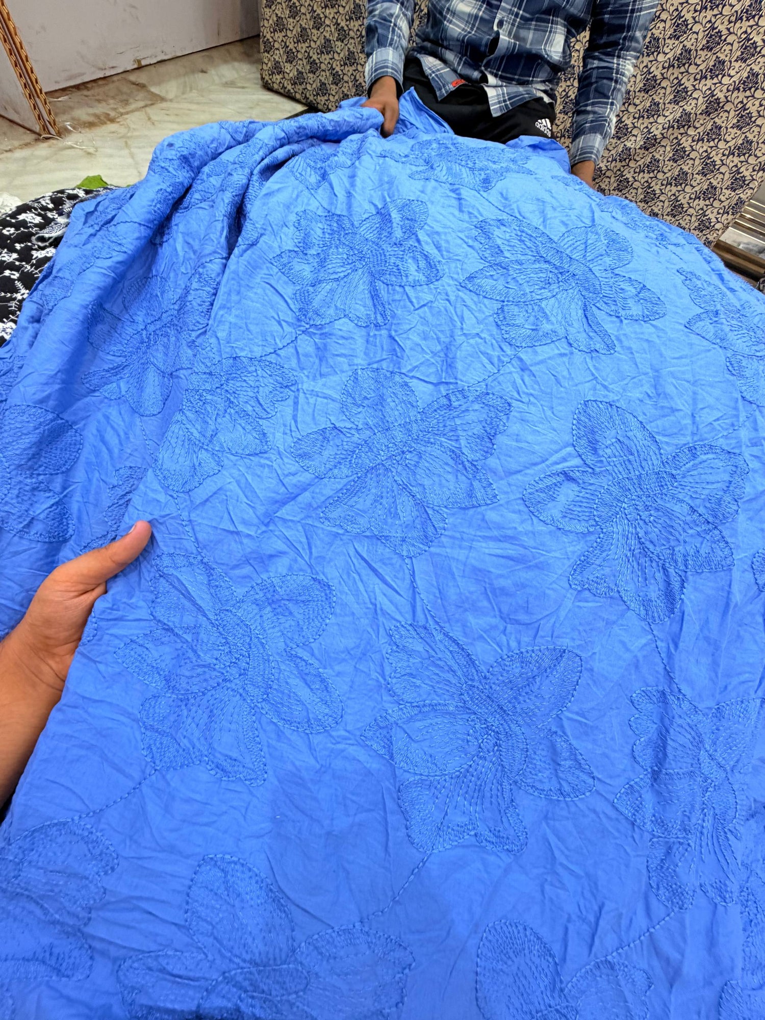 Most Premium Pure Hakuba Chikankari Cotton Fabric (Big WIDTH!!)