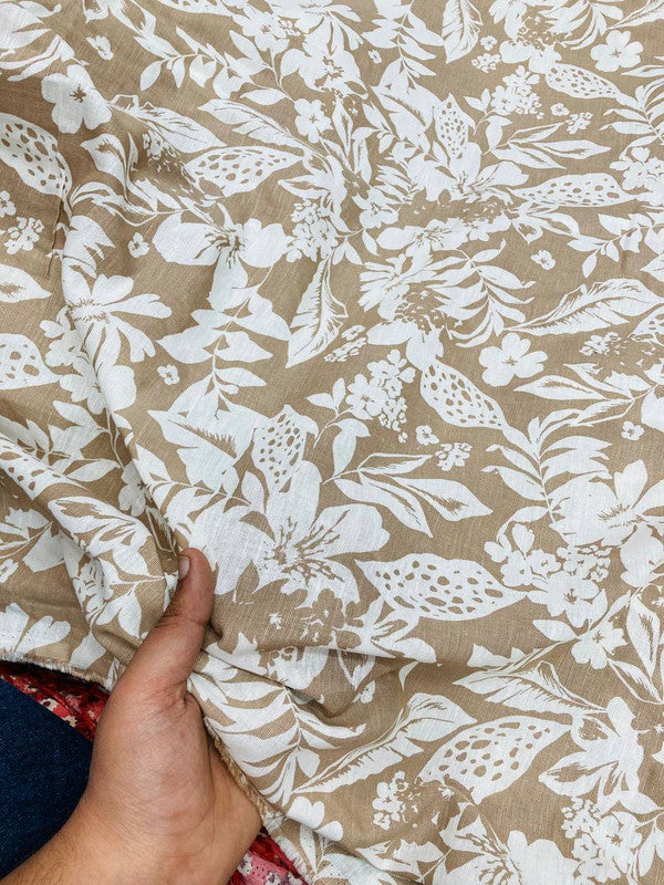 Most Premium BRANDED Pure LINEN Cotton PRINTED FABRIC (Big WIDTH!!)