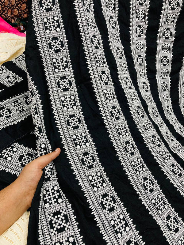 Premium Fine Lucknowi Chikankari Embroidery On Pure Cotton FABRIC