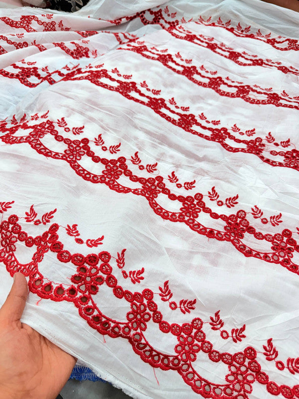 Most Premium Pure Cotton Hakuba Chikankari Fabric (Big WIDTH!!)