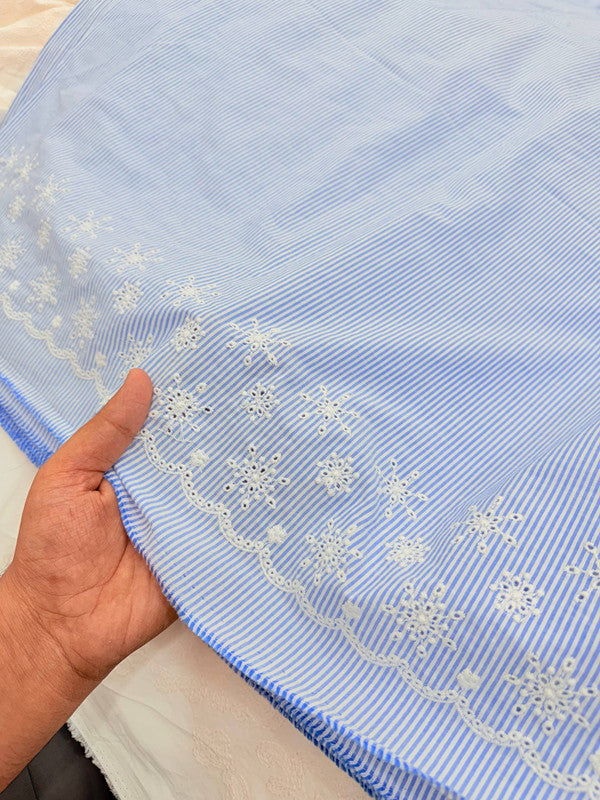 Most Premium Pure Cotton Hakuba Chikankari Printed Fabric (Big WIDTH!!)