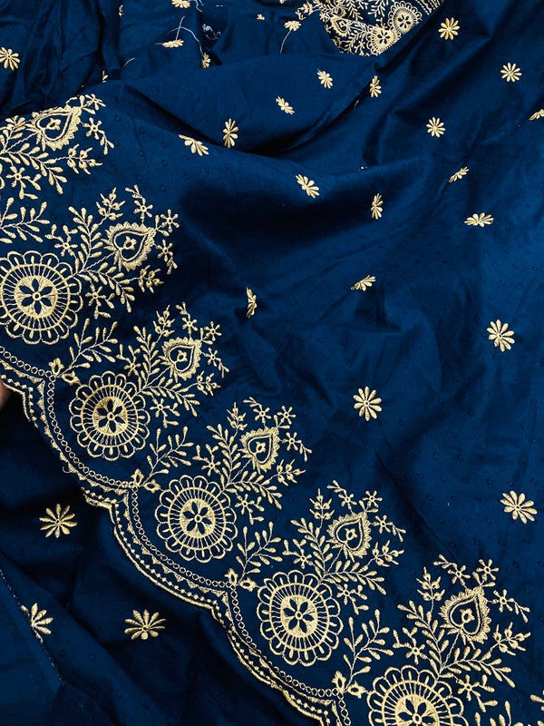 Premium Fine Thread Embroidery On Pure Dobby Cotton FABRIC (Big WIDTH!!)