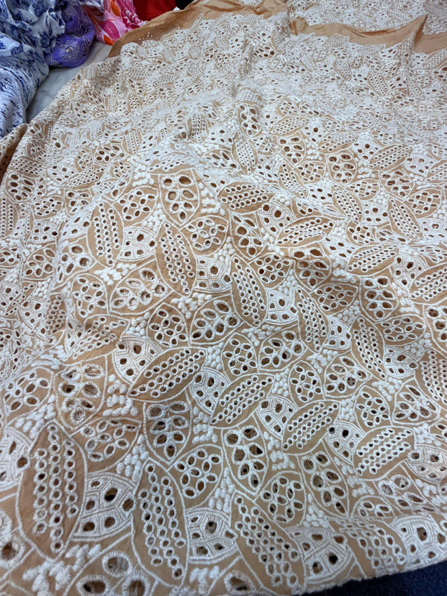 Most Premium Pure Hakuba Chikankari Cotton Fabric (Big WIDTH!!)