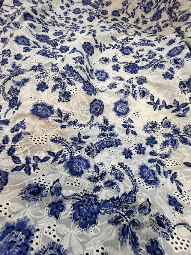 Most Premium Pure Hakuba Chikankari Cotton Fabric (Big WIDTH!!)