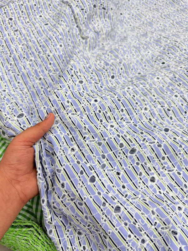 Most Premium Pure Cotton Hakuba Chikankari Printed Fabric (Big WIDTH!!)