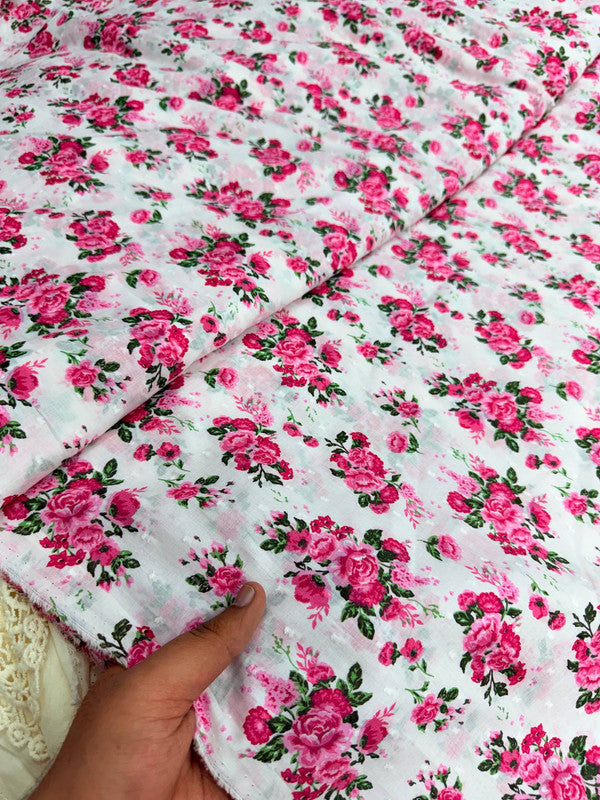 Most Premium Pure Mul Cotton Dobby  FABRIC PRINTED (Big WIDTH!!)