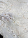 Most Premium Pure Cotton Hakuba Chikankari Fabric (Big WIDTH!!) (Dyeable Also)