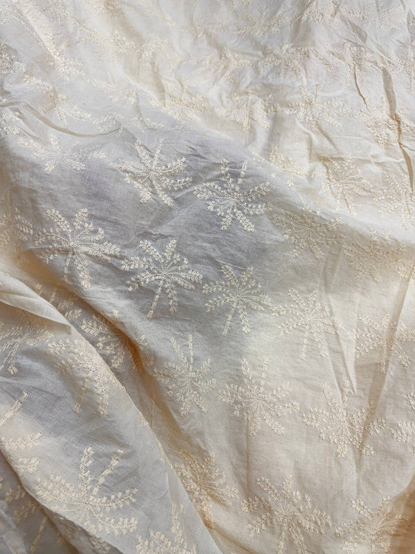 Most Premium Pure Cotton Hakuba Chikankari Fabric (Big WIDTH!!) (Dyeable Also)