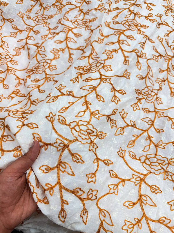 Most Premium Pure Cotton Texture FABRIC With Kashmiri Embroidery (Big WIDTH!!)