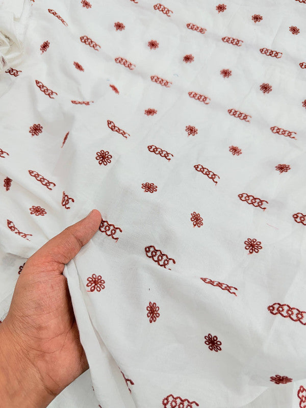 Most Premium Pure Fine Thread Embroidery On Cotton FABRIC (Big WIDTH!!)