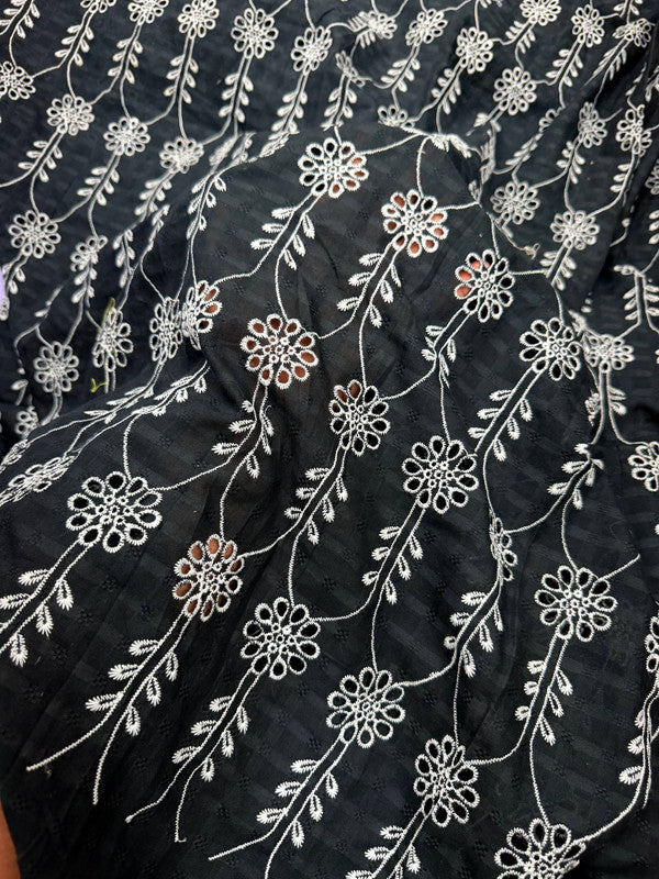 Most Premium Pure Dobby Cotton Hakuba Chikankari Fabric (Big WIDTH!!)