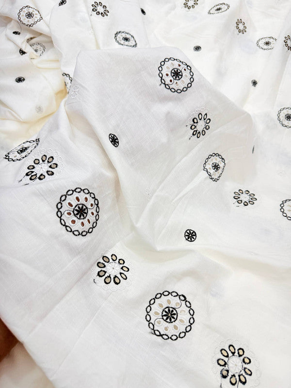 Most Premium Pure Cotton Hakuba Chikankari Fabric (Big WIDTH!!)