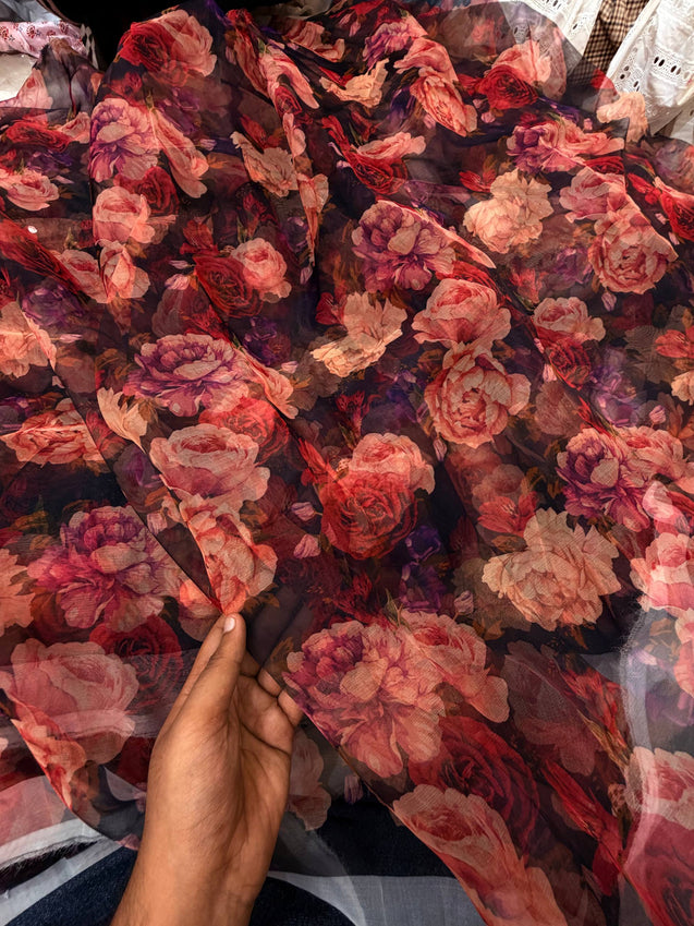 Most Premium Organza  PRINTED FABRIC