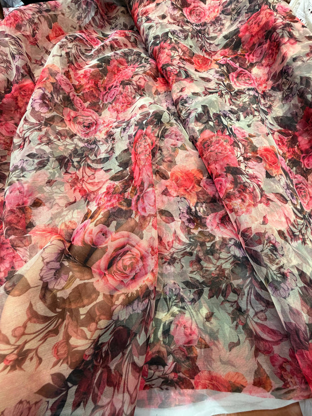 Most Premium Organza  PRINTED FABRIC