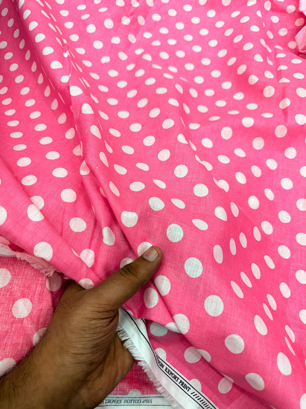 Most Premium Pure Polka Dots Cotton PRINTED FABRIC (Big WIDTH!!)