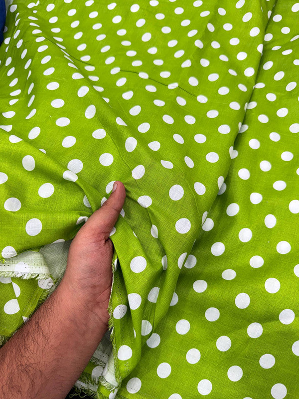 Most Premium Pure Polka Dots Cotton PRINTED FABRIC (Big WIDTH!!)
