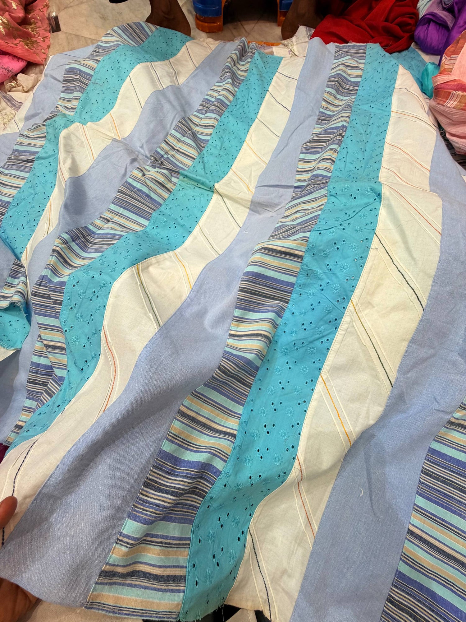Most Premium Pacth Work Embroidery Pure Cotton FABRIC