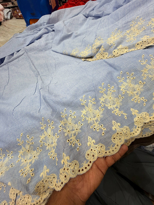 Most Premium Pure Mul Cotton Hakuba Chikankari Fabric (Big WIDTH!!)