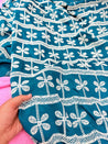 Premium Fine 3D Dori Work With Chikan On Pure Cotton FABRIC (Big WIDTH!!)