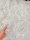 Most Premium Imported 3D Dori Fine Embroidery Imported Organza FABRIC (Big WIDTH!!) - DYEABLE ALSO