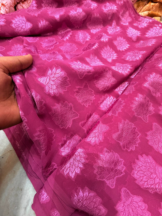 Most Premium Fine Weaving On Pure Georgette FABRIC