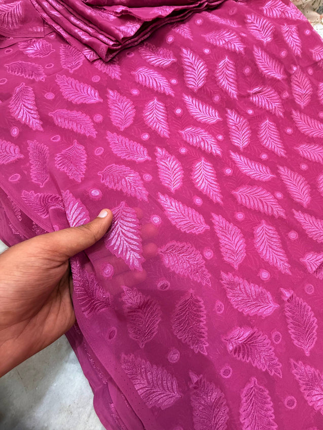 Most Premium Fine Weaving On Pure Georgette FABRIC