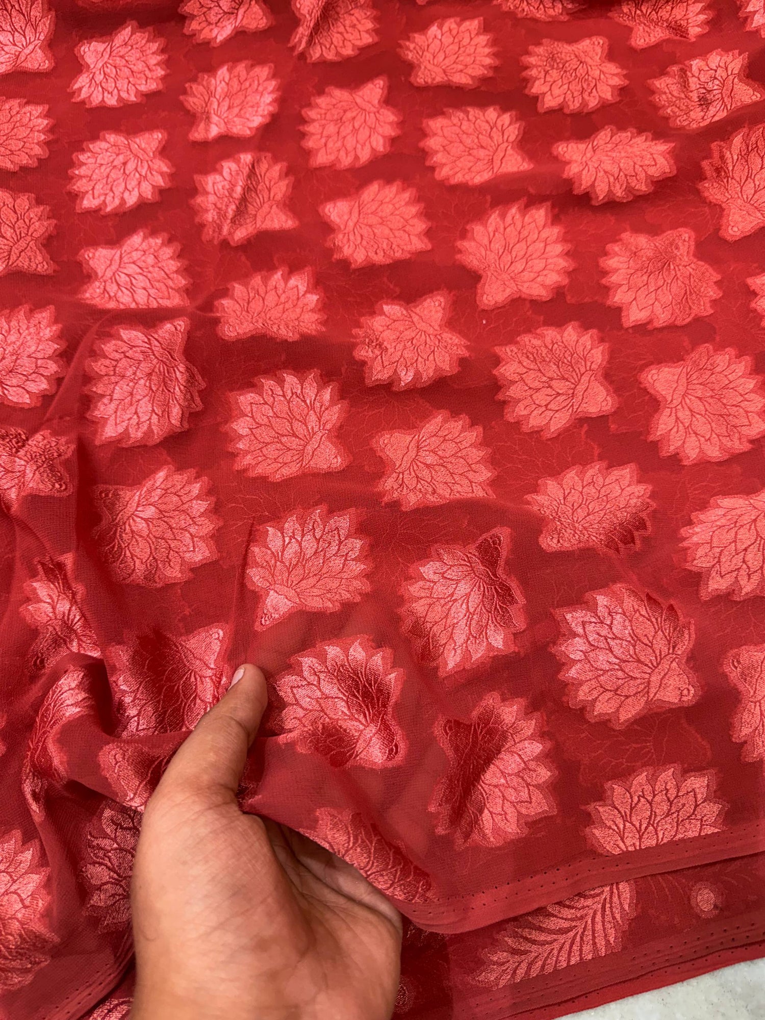 Most Premium Fine Weaving On Pure Georgette FABRIC