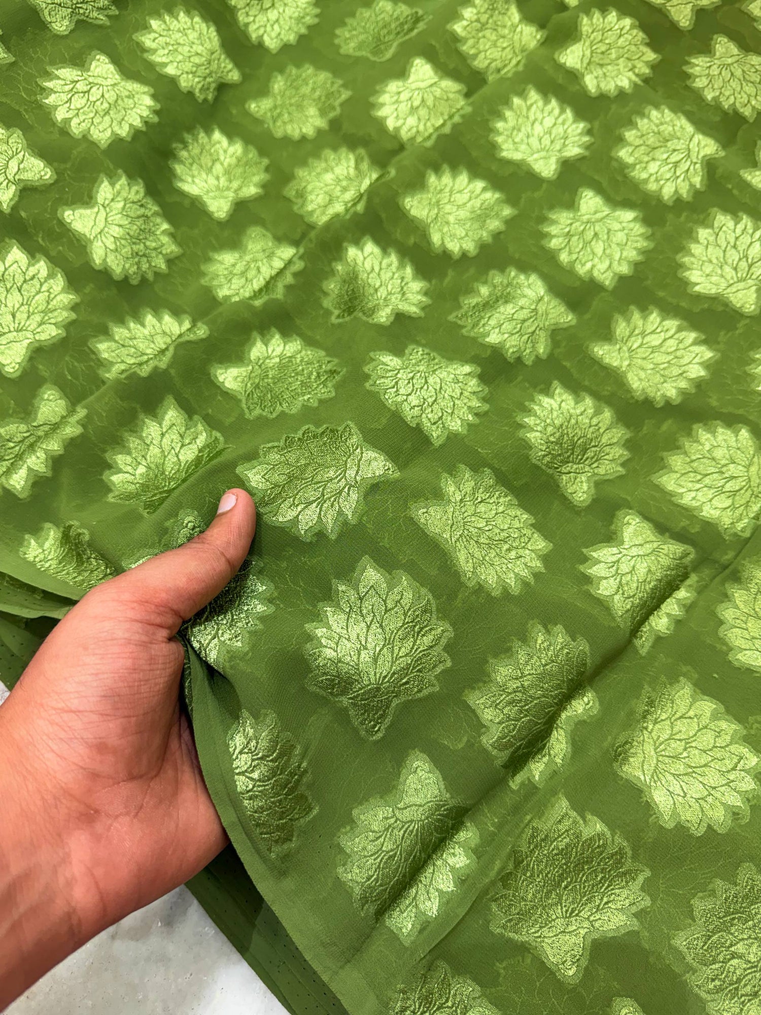 Most Premium Fine Weaving On Pure Georgette FABRIC
