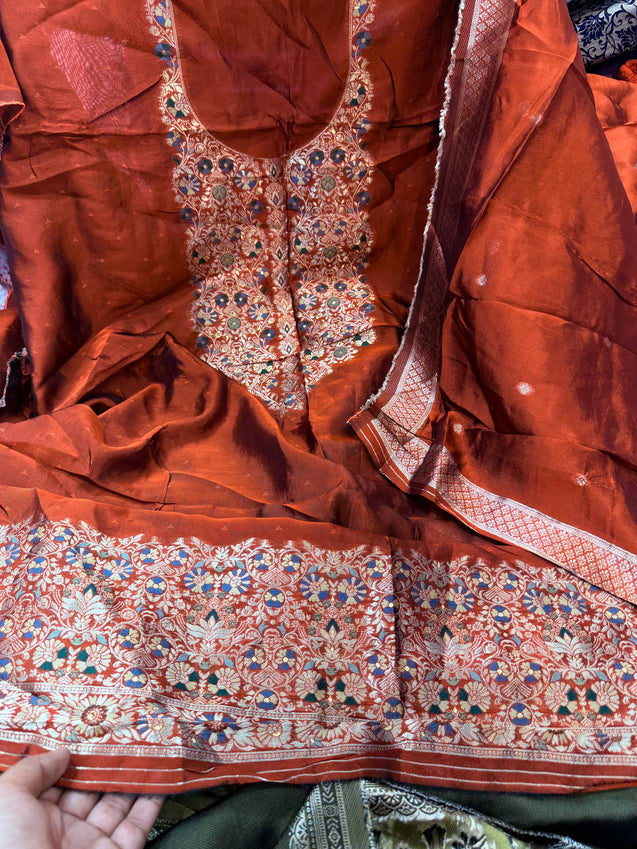 Most Premium Branded Pure Silk Kurta With Dupatta Set
