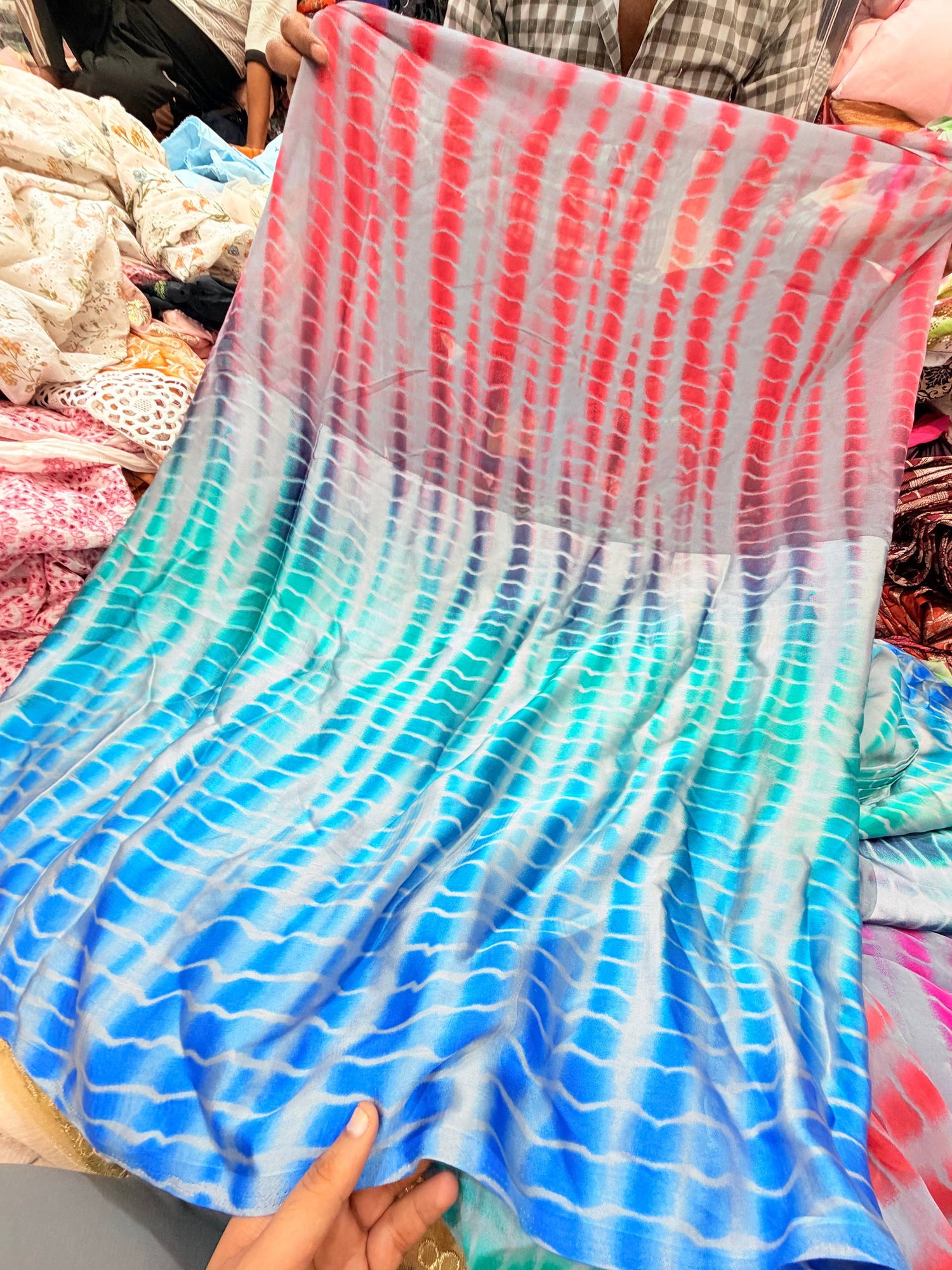 Most Premium Satin Georgette Tie&Dye FABRIC
