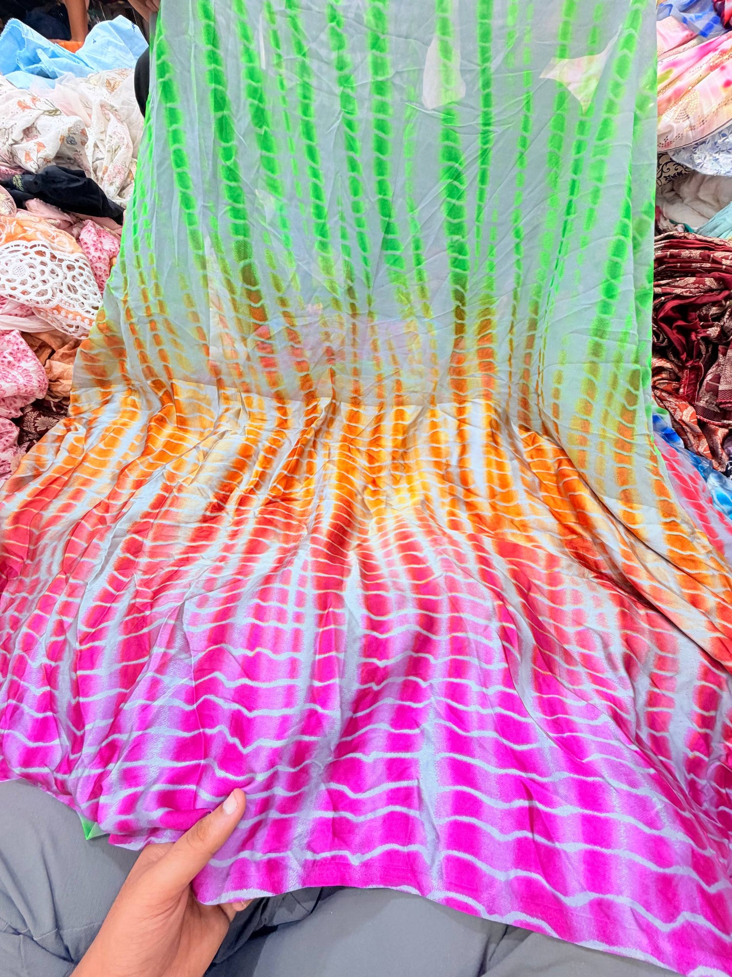 Most Premium Satin Georgette Tie&Dye FABRIC