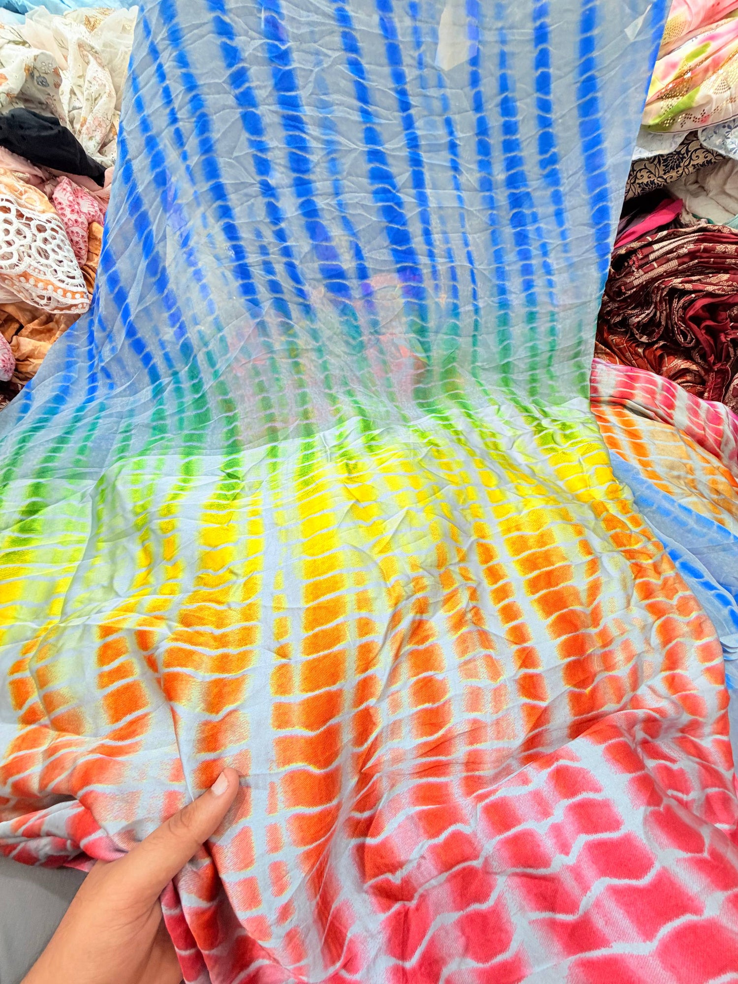 Most Premium Satin Georgette Tie&Dye FABRIC
