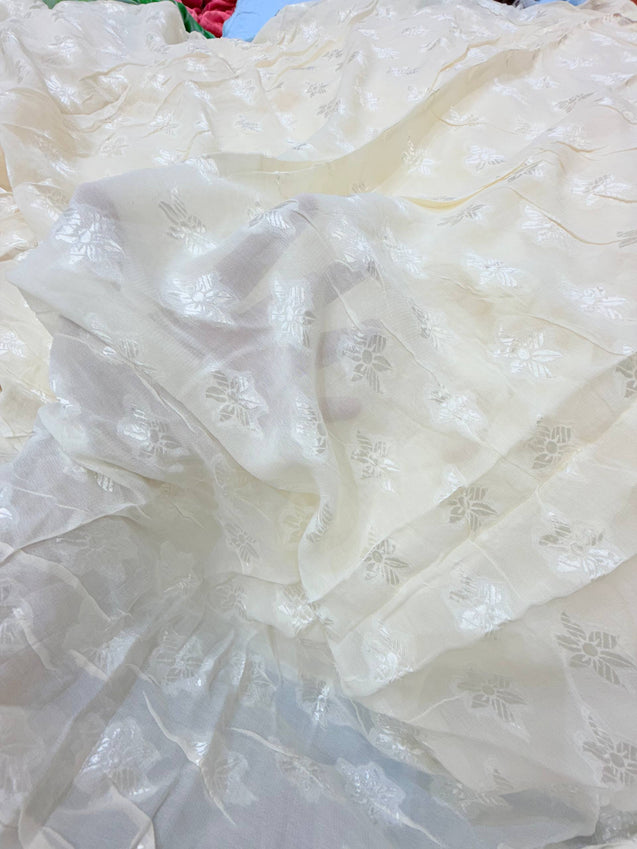 Most Premium Fine Weaving On Pure Georgette FABRIC (Dyeable Also)
