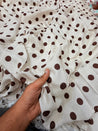 Most Premium Pure Polka Dots Linen Cotton PRINTED FABRIC (Big WIDTH!!)