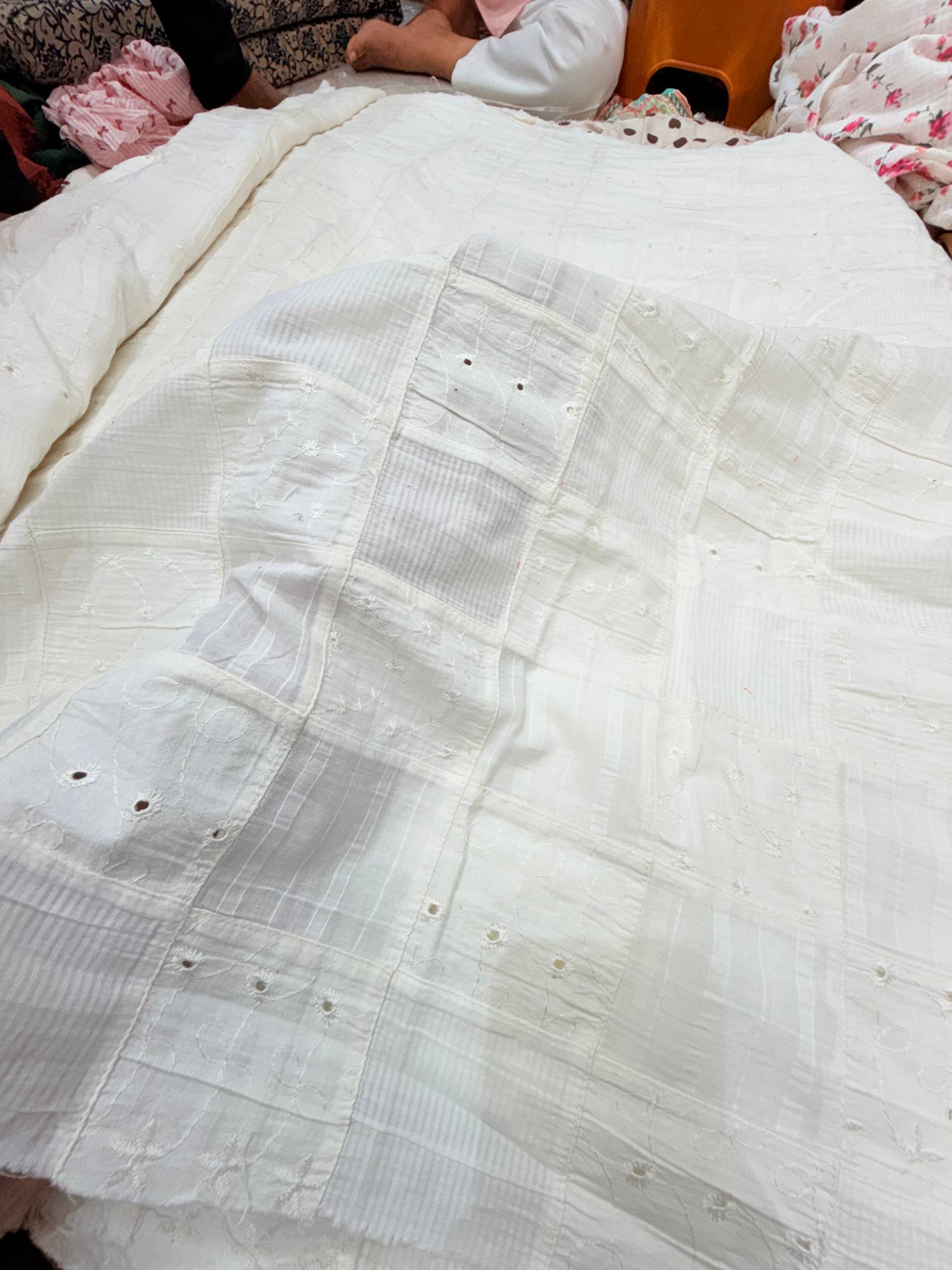 Most Premium Pacth Work Embroidery Pure Cotton FABRIC (Dyeable Also)
