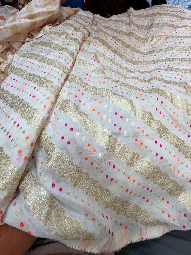 Most Premium Pure Silk Meena Kari Zari Work (Dyeable Also)