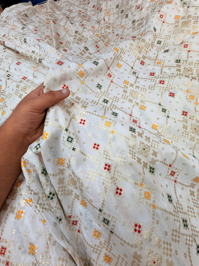 Most Premium Pure Silk Meena Kari Zari Work (Dyeable Also)