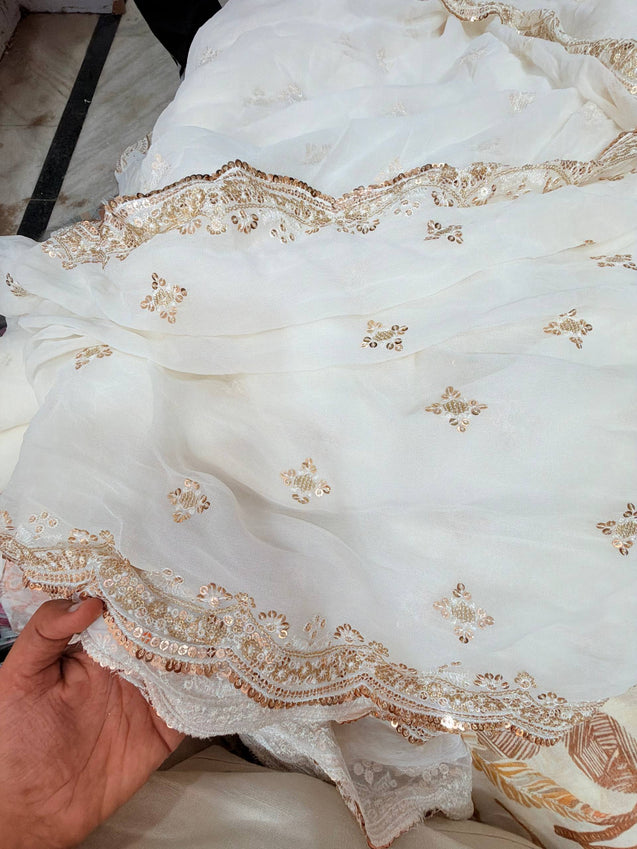 Most Premium Pure Georgette Dupatta (Complete 2.5 Meter Cut) (Dyeable Also)