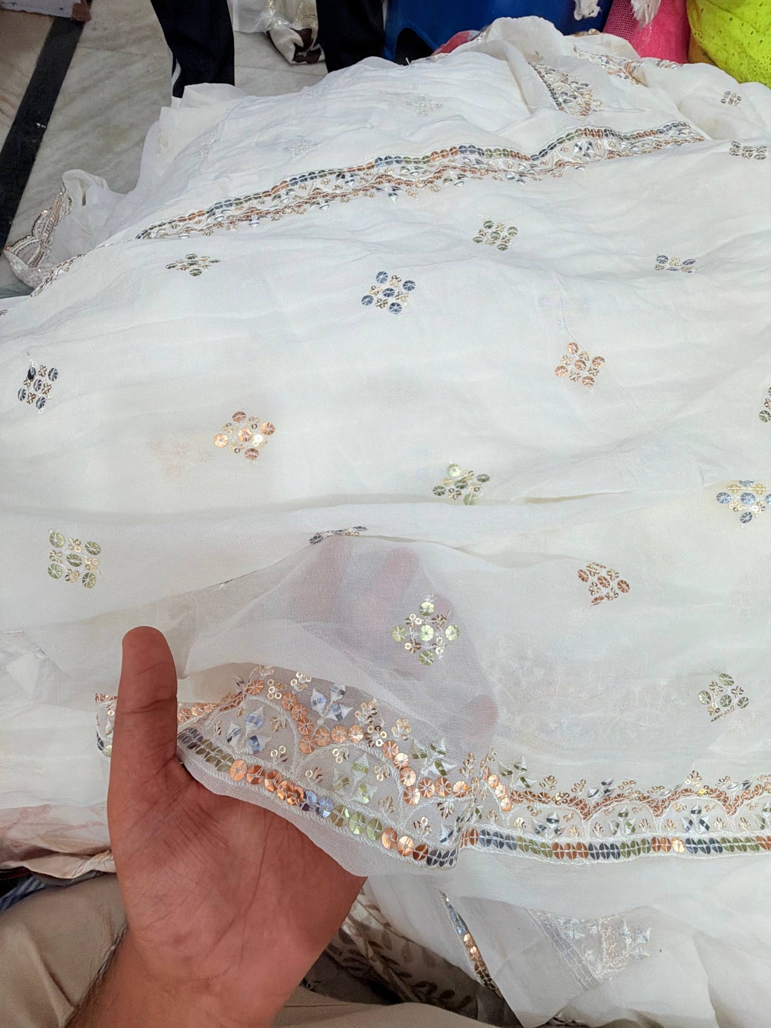 Most Premium Pure Georgette Dupatta (Complete 2.5 Meter Cut) (Dyeable Also)