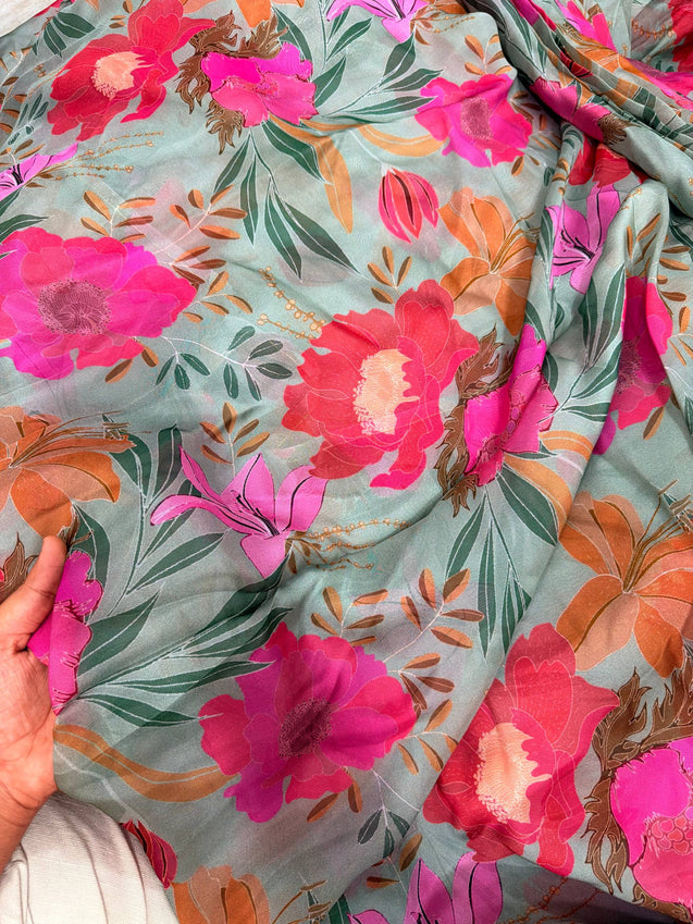 Most Premium Organza Silk Printed FABRIC (Big WIDTH!!)
