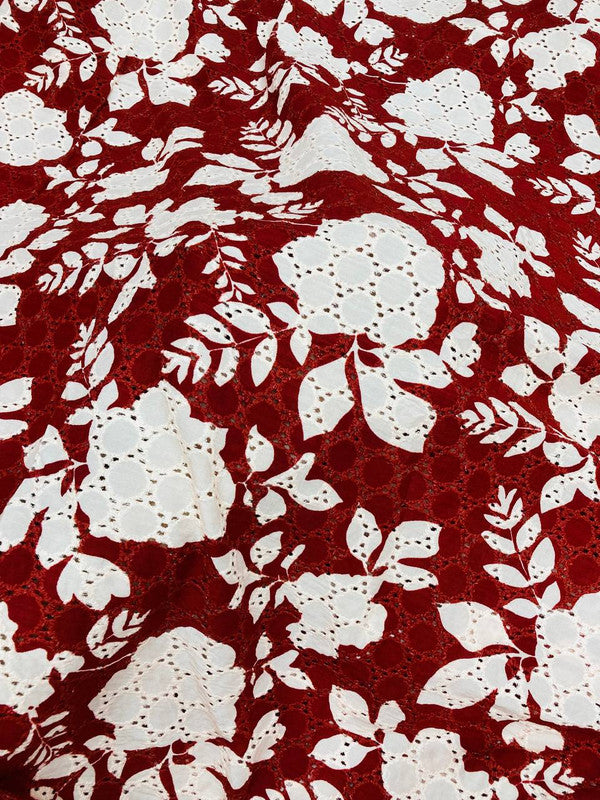 Most Premium Pure Cotton Hakuba Chikankari Printed Fabric (Big WIDTH!!)